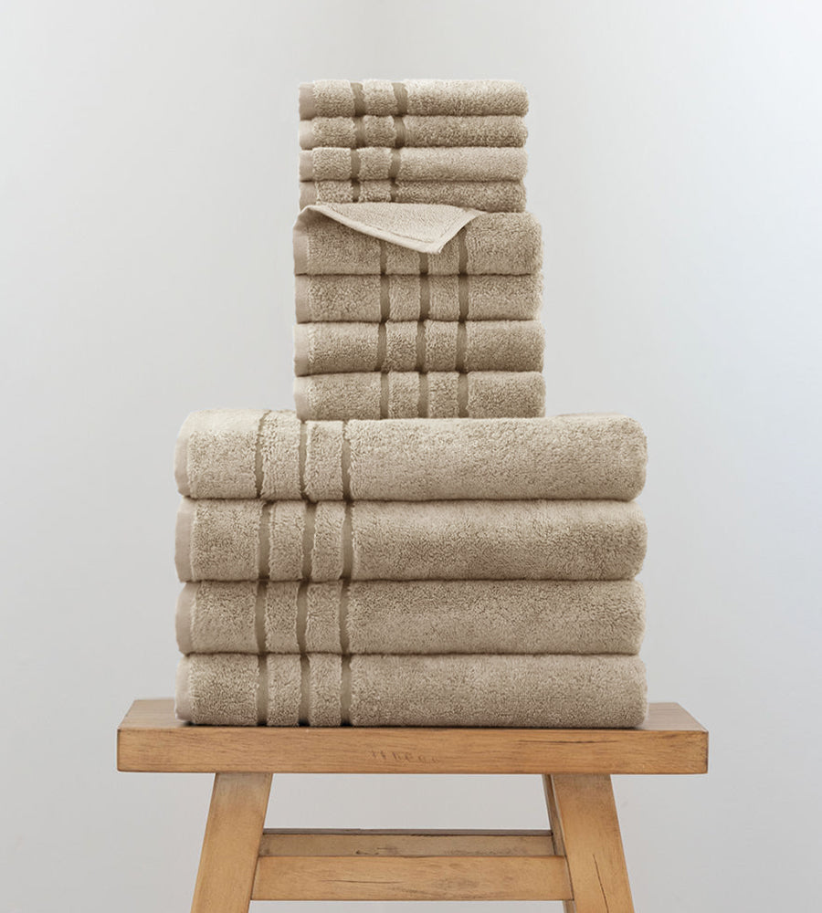 Bamboo Bath Towel Move-In Set - 12 Piece — Stone