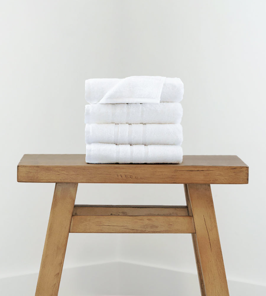 Bamboo Hand Towel Set -  4 Piece — White