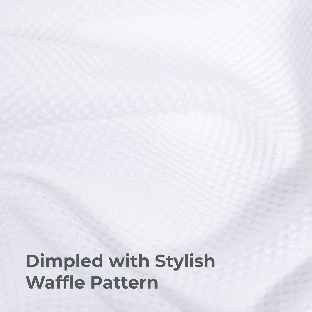 dimpled with stylish waffle pattern~White