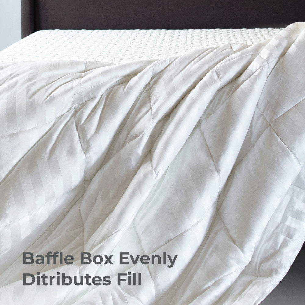 baffle box evenly distributes fill