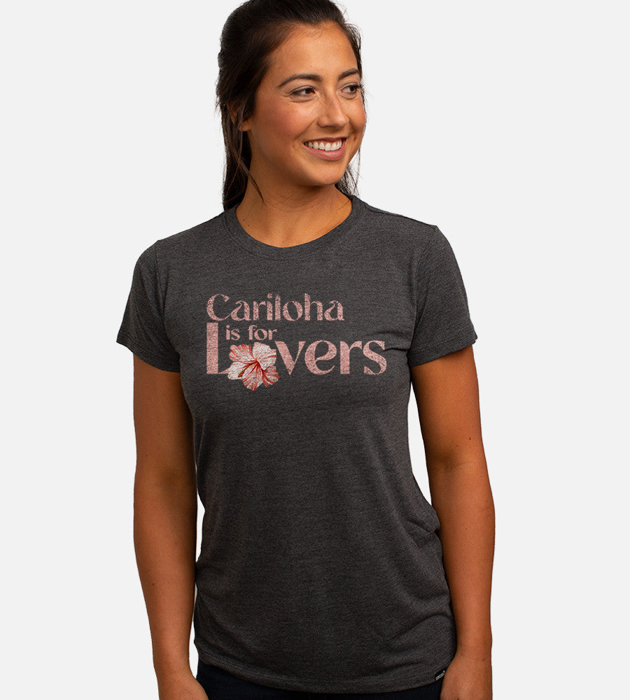 front view of model wearing is for lovers charcoal heather crew tee