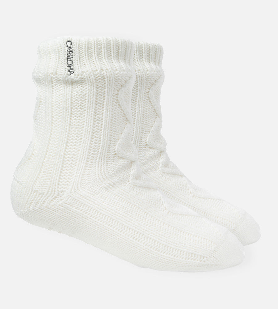 cream softy sock on a foot model~Cream