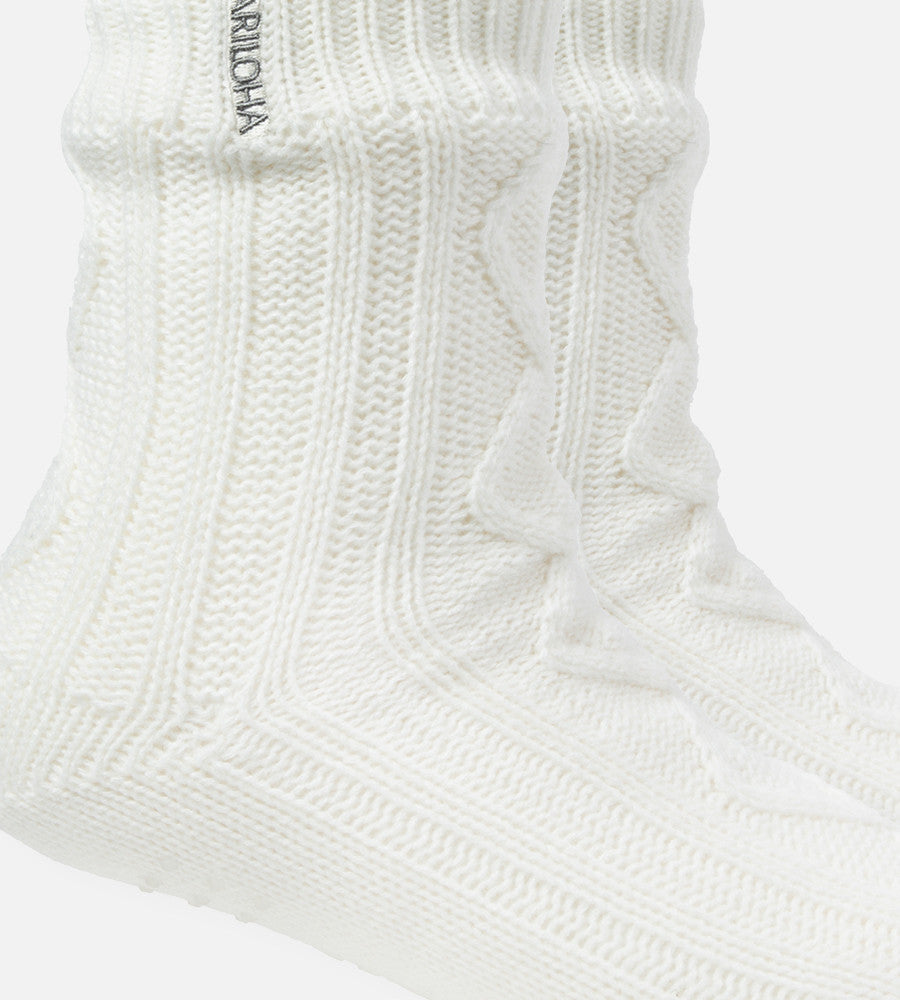 closeup on on cream softy sock