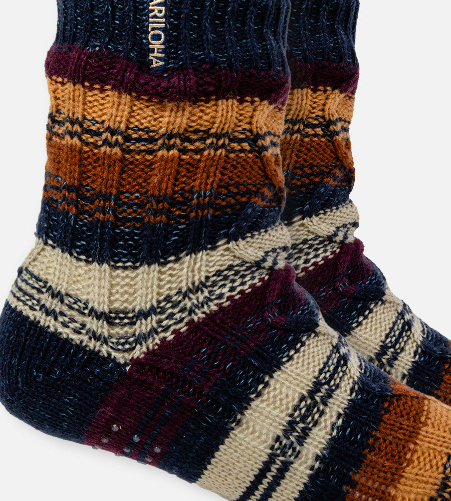 close-up on vintage stripe softy sock~Vintage Stripe