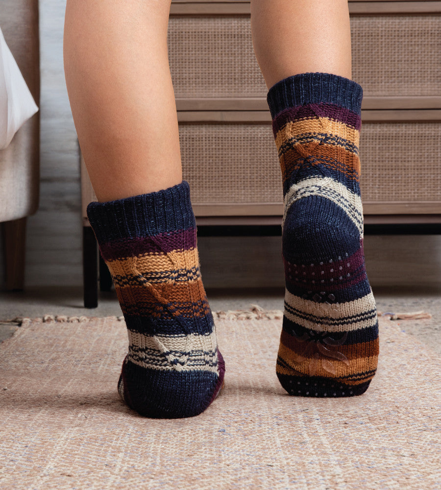 vintage stripe softy socks on models feet~Vintage Stripe