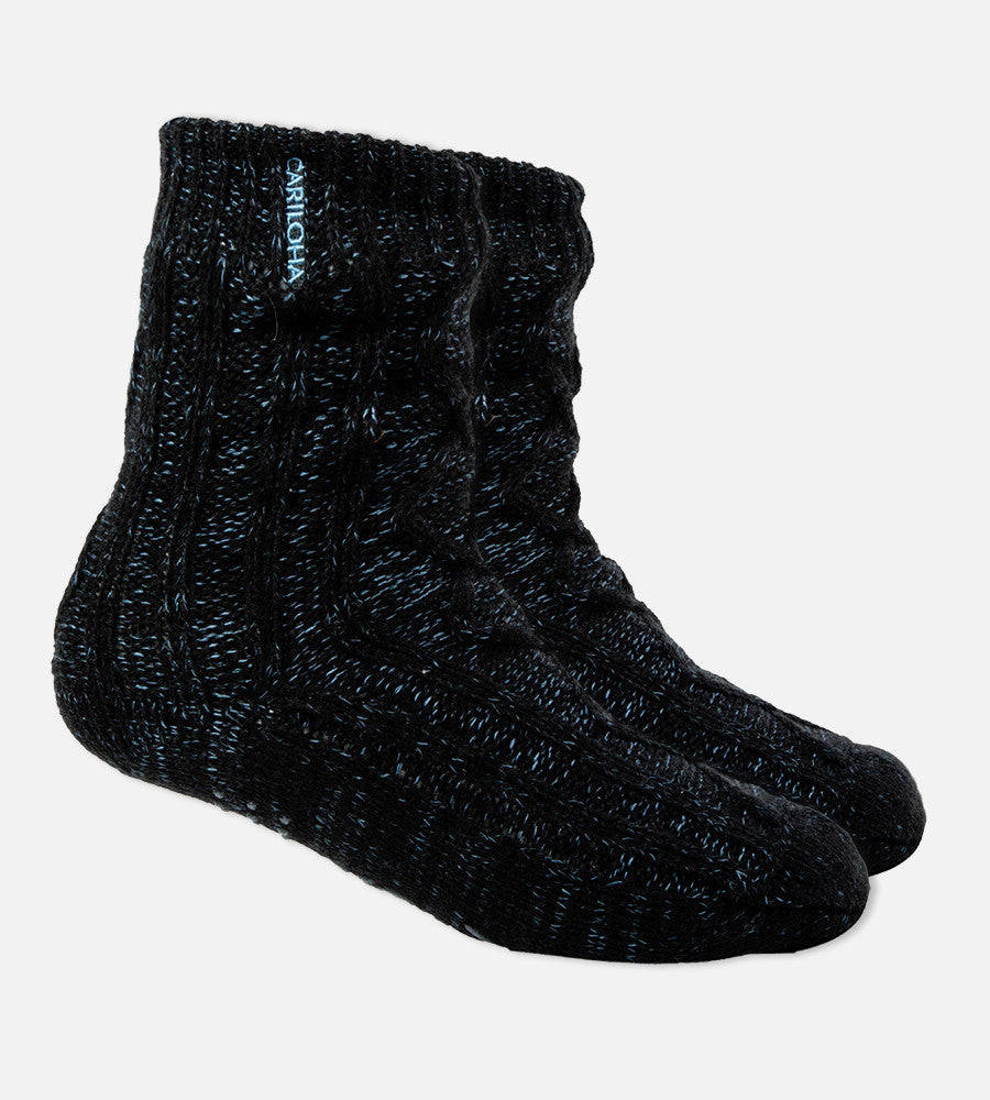 midnight heather softy sock on foot model~Midnight Heather