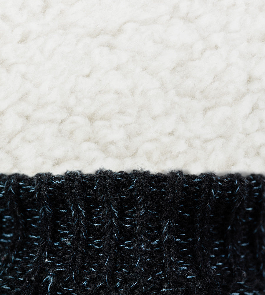 close-up on midnight heather softy sock cuff~Midnight Heather