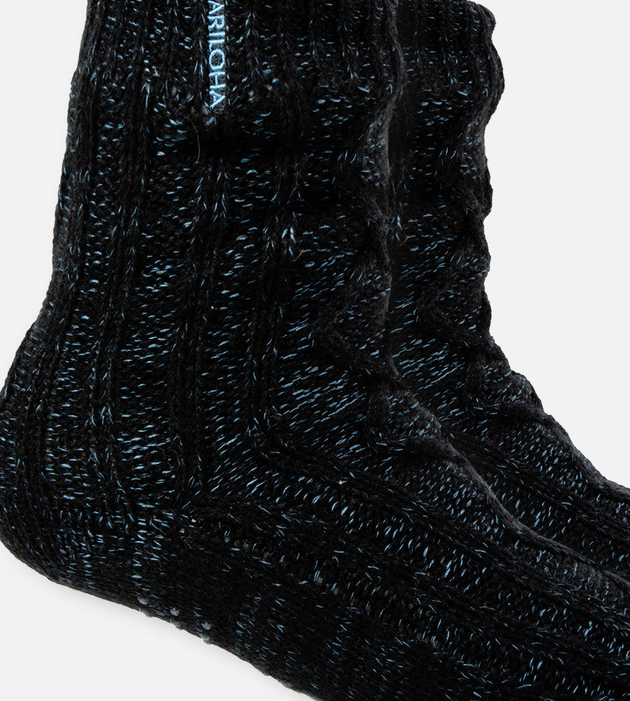 close-up on midnight heather softy sock~Midnight Heather