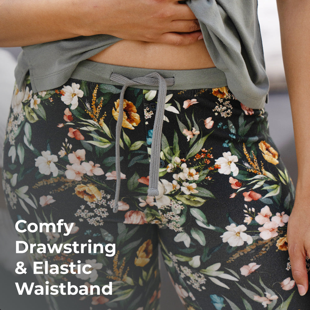 comfy drawstring & elastic waistband