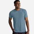 front view of model wearing coastal blue crew tee