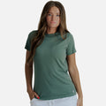 front view of model wearing aloha green crew tee