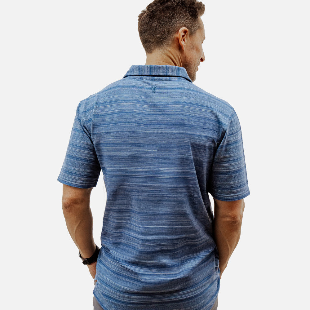 back view of Jacquard Polo~Hanalei Slate