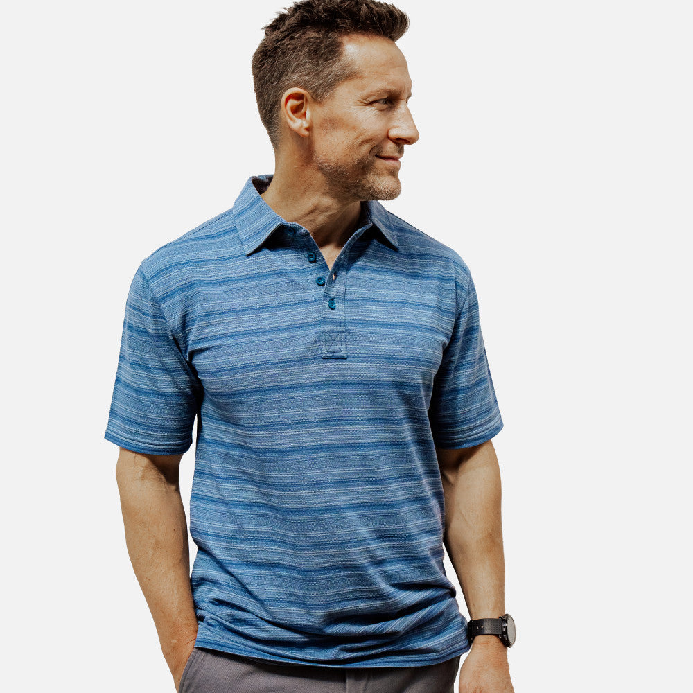 front view of Jacquard Polo~Hanalei Slate