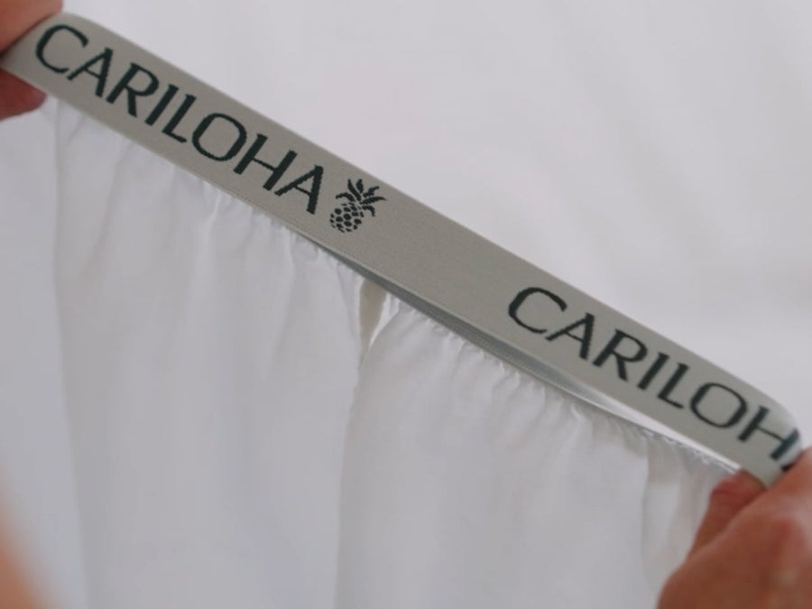 Cariloha corner active bands holding the fitted sheet in place on a mattress